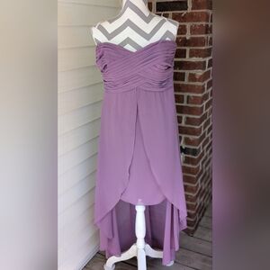 David's Bridal Lilac, Strapless, High Low Dress Size 12